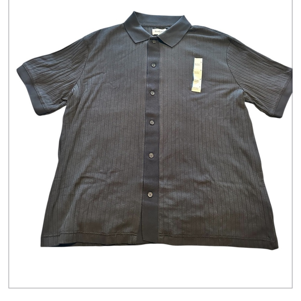 Men's Casual Black Button Down Shirt Size Large NWT - Picture 1 of 5